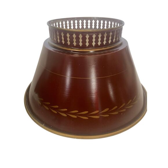 Vintage Toleware Torch Wall Light Red Gold Colonial Style French MCM 50s 60s - Picture 6 of 10